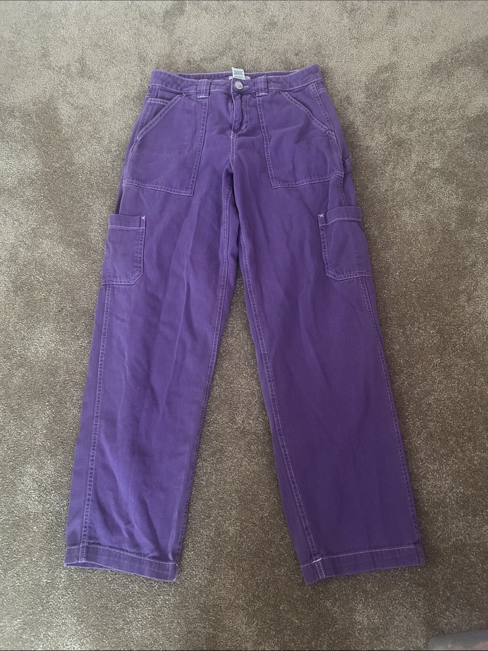 Garage Wide Leg Cargo Pants in Purple
